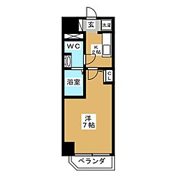 S-RESIDENCE松戸 8階1Kの間取り