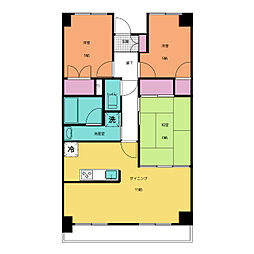 INSURANCE BLDG.XIII 5階3LDKの間取り