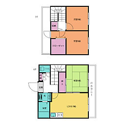 キャッスル北松戸 6階3LDKの間取り