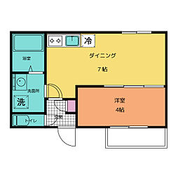 メゾン・ドゥ・アッシュ松戸 301 3階1DKの間取り