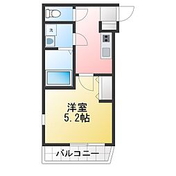 松戸市北松戸2丁目アパート 1Kの間取図画像