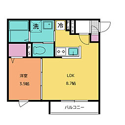 Cullinan Santuario 1LDKの間取図画像