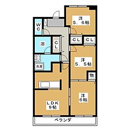 グリーンヒル八柱 3LDKの間取図画像