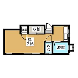 ハイツ山崎 ワンルームの間取図画像