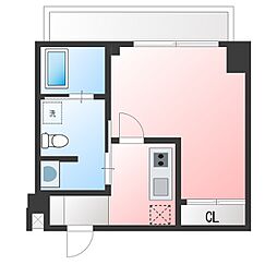 松戸市本町マンション 1Kの間取図画像