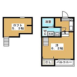 KAHALE松戸A ワンルームの間取図画像