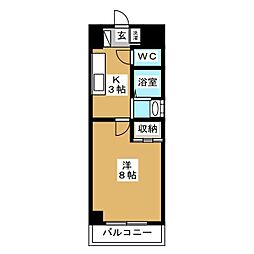 サンイング北松戸 1Kの間取図画像