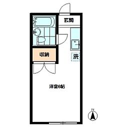 ニューセンチュリー ワンルームの間取図画像