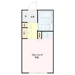 ジョージハウス 2階ワンルームの間取り