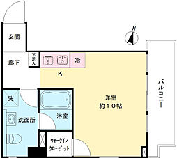 COURT23 2階ワンルームの間取り