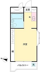 ユースフル千歳烏山 3階ワンルームの間取り