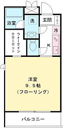 ヴィラージュ調布 1Kの間取図画像