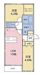 MODIER-FLAT調布国領 2LDKの間取図画像