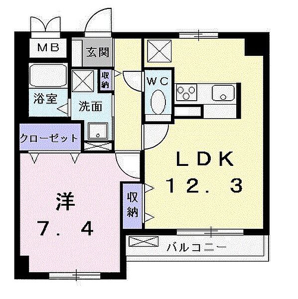 パストラール　レジデンス 403｜東京都府中市若松町３丁目(賃貸マンション1LDK・4階・47.23㎡)の写真 その2