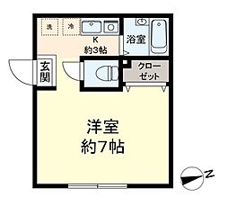 モデュロール国分寺 ワンルームの間取図画像
