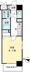 ファウンテン 1Kの間取図画像