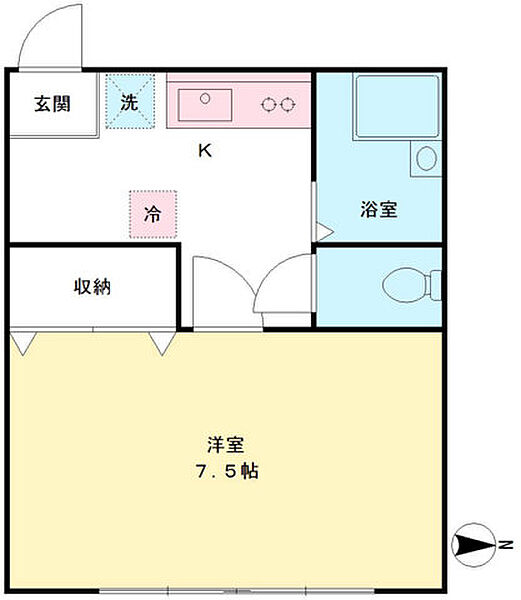 柴田ハイツ 202｜東京都日野市落川(賃貸アパート1K・2階・24.75㎡)の写真 その2