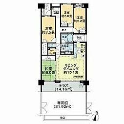 ライオンズ多摩センター翠彩の杜 4LDKの間取図画像