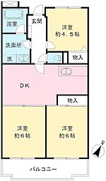グランドール 3DKの間取図画像
