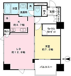 京王アンフィール高幡 1LDKの間取図画像