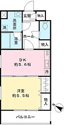 フィシオ橋本 1DKの間取図画像
