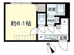 アザーレ・ルクス矢部 1Kの間取図画像