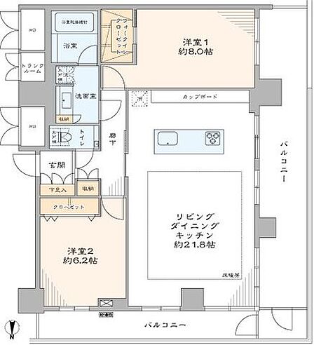 2LDK 間取り