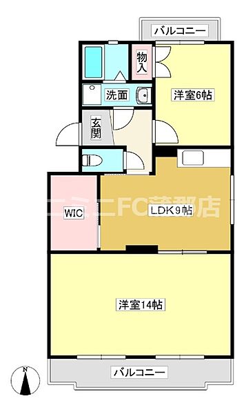 クレードル元町 101｜愛知県蒲郡市竹谷町元町(賃貸マンション2LDK・1階・69.42㎡)の写真 その2