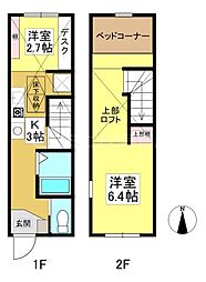 ヴァンクール 1Kの間取図画像
