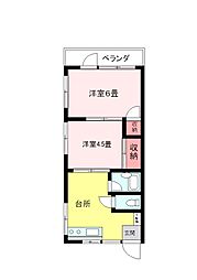 丸和コーポ 2Kの間取図画像