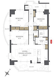 APAガーデンピア関屋 3LDKの間取図画像