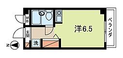 プラム松田2 ワンルームの間取図画像