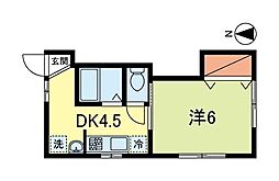 高円寺サンアイ 1Kの間取図画像
