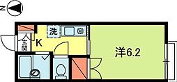 松ノ木第6ハイデンス 1Kの間取図画像