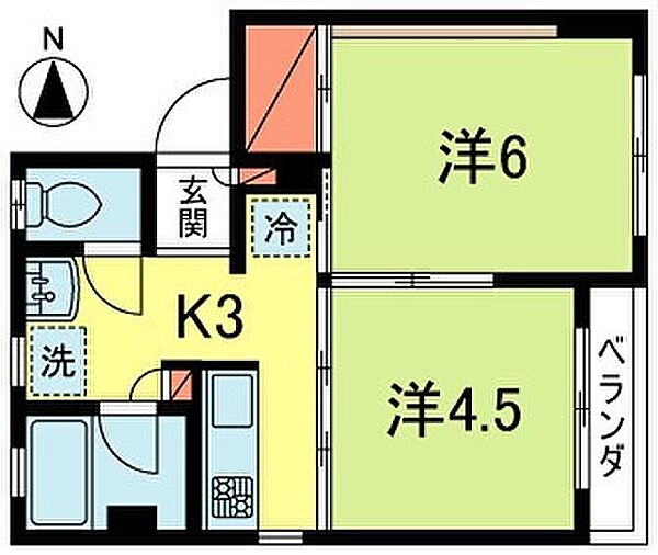 東京都中野区中央２丁目(賃貸マンション2K・4階・30.25㎡)の写真 その2