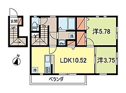 ル・カーサ 2LDKの間取図画像