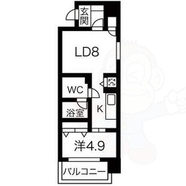 愛知県名古屋市中区大井町(賃貸マンション1LDK・3階・40.40㎡)の写真 その2