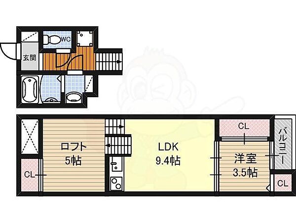 愛知県名古屋市中村区名楽町５丁目(賃貸アパート1LDK・2階・35.00㎡)の写真 その2