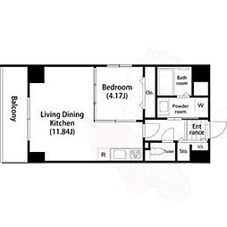 名古屋市営名城線 矢場町駅 徒歩6分の賃貸マンション 2階1LDKの間取り
