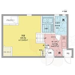 JR中央本線 鶴舞駅 徒歩9分の賃貸マンション 1階1Kの間取り