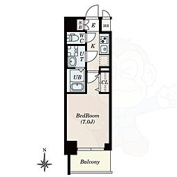 名古屋市営東山線 亀島駅 徒歩4分の賃貸マンション 6階1Kの間取り