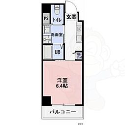 JR中央本線 鶴舞駅 徒歩10分の賃貸マンション 8階1Kの間取り