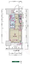 名古屋市営東山線 新栄町駅 徒歩3分の賃貸マンション 7階1Kの間取り