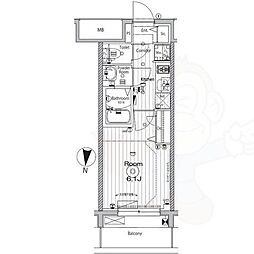 メイクス矢場町2 1Kの間取図画像