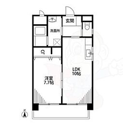 シェソワ八社 4階1LDKの間取り