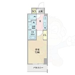 プレイズシード浅間町 12階1Kの間取り