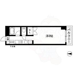 ヴァンヴェール名古屋 2階ワンルームの間取り