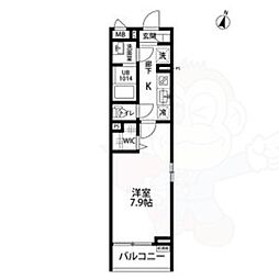 アイリスフジ 1階1Kの間取り