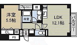 ビジャ松原 3階1LDKの間取り