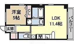 グランドソレイユ道下 5階1LDKの間取り